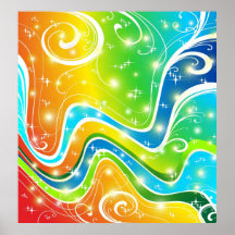 Bright Swirls and Colours Poster