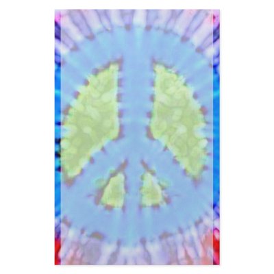 Bright Trippy Hippie Peace Sign Stationery by MidnightDreamer