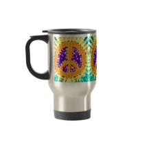 Bright Trippy Hippie Tie Dye Peace Sign Mug