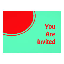 Bright Turquoise Orange Party Invite