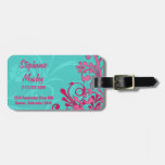 Bright Turquoise Pink Abstract Floral Personalized