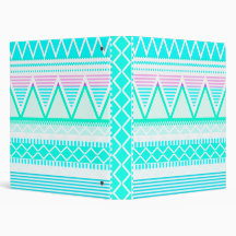 Bright Turquoise Tribal Binders