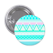 Bright Turquoise Tribal Pinback Buttons
