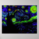 Bright  Van Gogh Starry Night Print