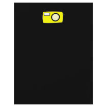 Bright Yellow Camera. On Black. Flyers
