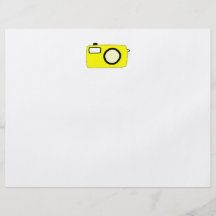 Bright Yellow Camera. On White. Personalized Flyer