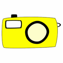 Bright Yellow Camera. On White. Photo Sculpture