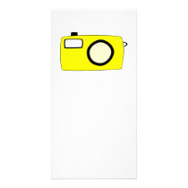 Bright Yellow Camera. On White. Photo Greeting Card