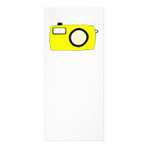 Bright Yellow Camera. On White. Personalized Rack Card
