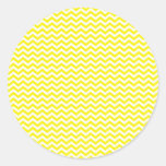 Bright Yellow Chevron Round Sticker