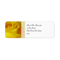 Bright Yellow Glowing Rose Wedding labels
