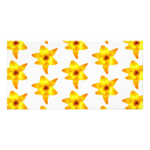 Bright Yellow Lily Pattern. Photo Card