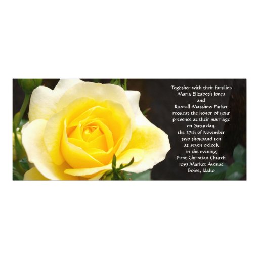 Bright Yellow Rose Wedding Invitations