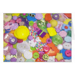 Brightly Colored Buttons Greeting Cards