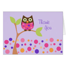 Brightly Coloured Owl Card