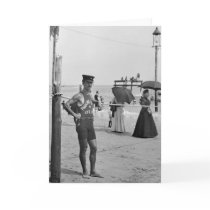 Brighton Beach Lifeguard, early 1900s Greeting Card