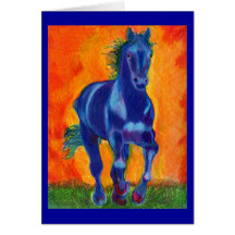 Brillian Blue Horse Greeting Card