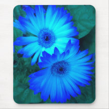 Brilliant Blue Daisies 2 Mouse Pad