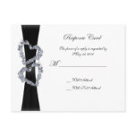 Brilliant Hearts: Black Ribbon and Diamond Hearts Post Card