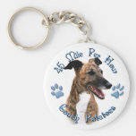 Brindle Greyhound Couch Potato Keychain