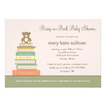 Bring A Book Baby Shower Invitation (Pink)