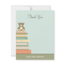 Bring A Book Baby Shower Thank You Cards (Blue)
