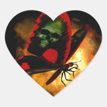 "Bringer of Death" Butterfly Heart Stickers