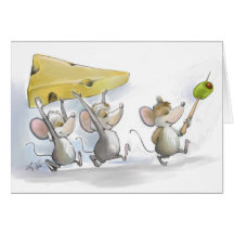 Bringing In The Cheese (with Olives) Greeting Card