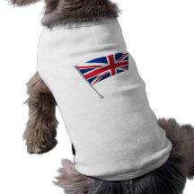 Britain flag on a pole dog t shirt