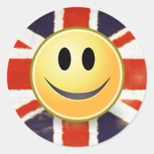 Britain Flag Smiley Face Sticker