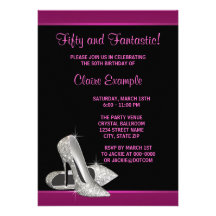 Brithday de la femme cinquantième de talons hauts  invitations personnalisées