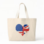 British American Heart Tote Bags