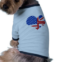 British American Heart Doggie Tee Shirt