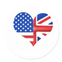 British American Heart Stickers