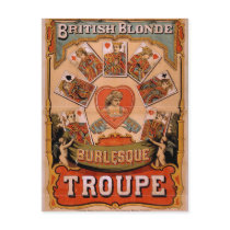 British Blonde Burlesque, 'Troupe' Retro Theatre Postcards