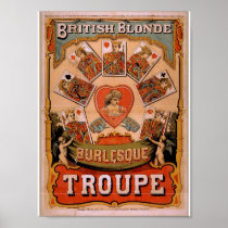 British Blonde Burlesque, 'Troupe' Retro Theatre Poster