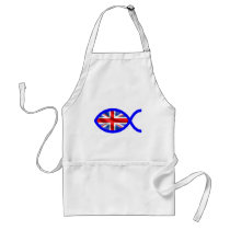 British Christian Fish Symbol Flag Aprons