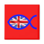British Christian Fish Symbol Flag Fridge Magnet