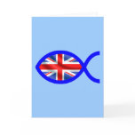 British Christian Fish Symbol Flag Greeting Cards