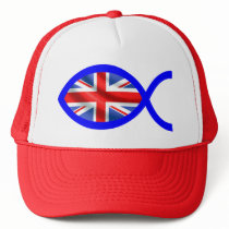 British Christian Fish Symbol Flag Mesh Hat