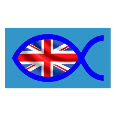 British Christian Fish Symbol Flag Tract Card / Business Card Template by ChristianFish