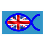British Christian Fish Symbol Flag Tract Card / Business Card Template