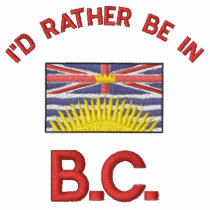 British Columbia Flag Embroidered on T shirt