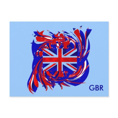 British flag art explosion. Show your pride. Postcards by Funkart
