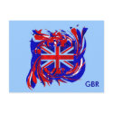 British flag art explosion. Show your pride. postcards