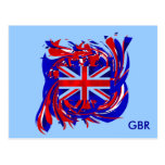 British flag art explosion. Show your pride. Postcards