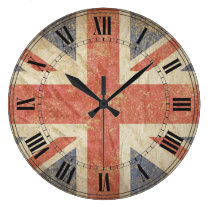British Flag Distressed wall clocks