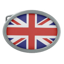 British flag oval belt buckles