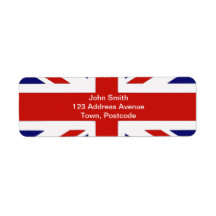 British flag return address labels
