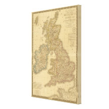 British Isles Map Stretched Canvas Print